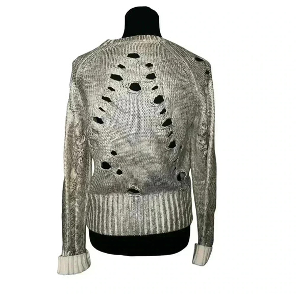 Sunset + Spring metallic distressed sweater size medium - Picture 2 of 5